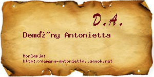 Demény Antonietta névjegykártya