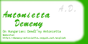 antonietta demeny business card